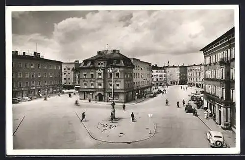 AK Rosenheim /Obb., Ludwigsplatz mit Geschäften