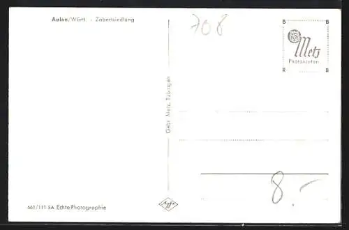 AK Aalen /Württ., Zabertsiedlung mit Strassenpartie