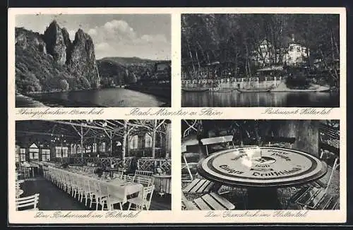 AK Bad Münster a. Stein, Restaurant Huttental, Grenztisch