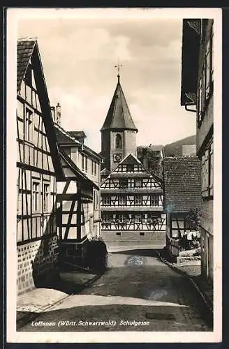 AK Loffenau /Württ. Schwarzwald, Gasthaus zur Sonne in der Strasse Schulgasse
