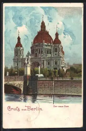 Lithographie Berlin, Partie am neuen Dom