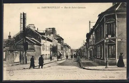 AK Sartrouville, Rue de Saint-Germain, Strassenpartie