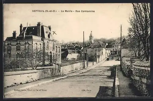 AK Septeuil /S.-et-O., La Mairie, Rue Comtamine