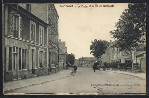 AK Saint-Cyr, la poste et la route Nationale, boulangerie