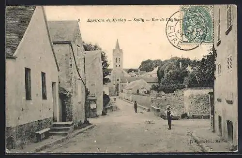 AK Sailly, Rue de l`Eglise, Strassenpartie