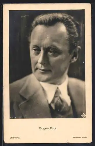 AK Schauspieler Eugen Rex, Portrait im Anzug