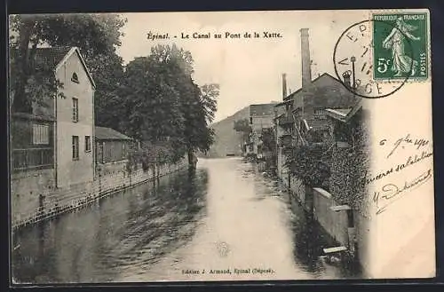 AK Épinal, Le Canal au Pont de la Xatte