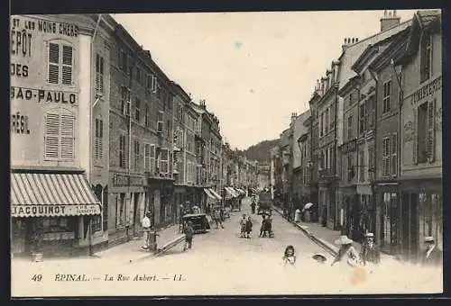 AK Épinal, La Rue Aubert, Strassenpartie