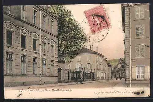 AK Épinal, Rue Sadi-Carnot, Strassenpartie