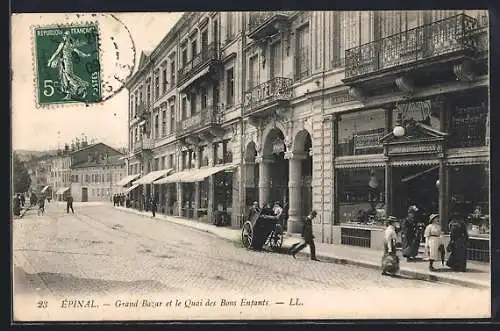 AK Épinal, Grand Bazar et le Quai des Bons Enfants