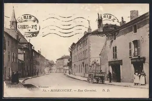 AK Mirecourt, Rue Germini, Strassenpartie