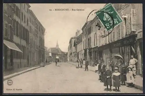 AK Mirecourt, Rue Germini, Strassenpartie