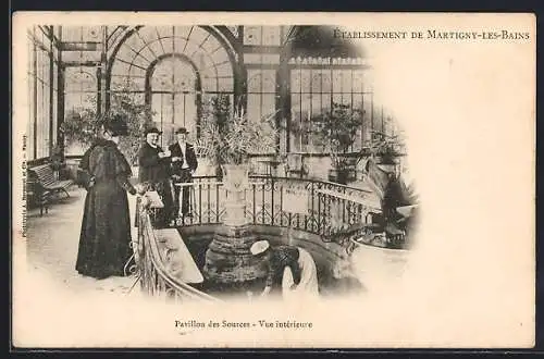 AK Martigny-les-Bains, Établissement, Pavillon des Sources, Vue intérieure