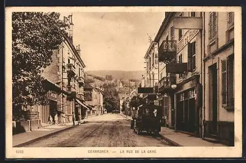 AK Gérardmer, La Rue de la Gare, Strassenpartie