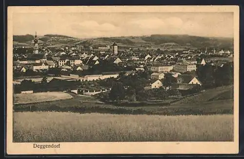 AK Deggendorf, Ansicht vom Hügel aus
