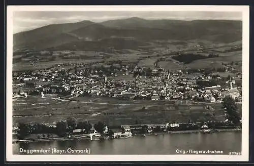 AK Deggendorf, orig. Fliegeraufnahme, Panorama