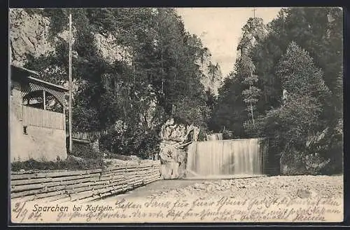 AK Sparchen bei Kufstein, Partie am Wasserfall