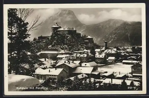 AK Kufstein, Ort mit dem Pendling im Schnee