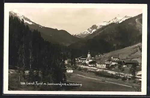 AK Landl /Tirol, Ansicht mit Sonnwendjoch und Veitsberg