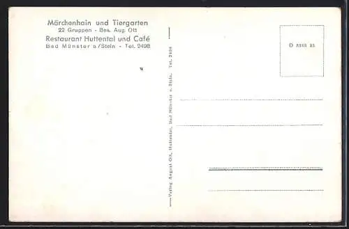 AK Bad Münster a. Stein, Das Hexenhaus im Märchenhain im Huttental, Restaurant und Café v. Aug. Ott