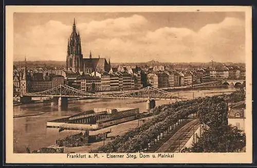 AK Alt-Frankfurt, Eiserner Steg, Dom und Mainkanal