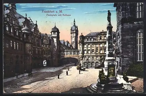 AK Alt-Frankfurt, Paulsplatz mit Rathaus