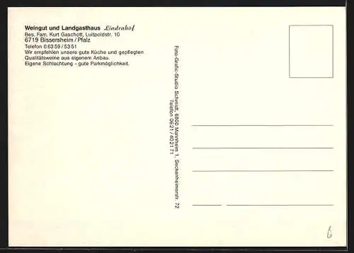 AK Bissersheim / Pf., Landgasthof Lindenhof, Luitpoldstrasse 10, Innenansichten