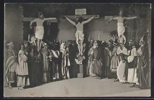 AK Waal i. Schw., Nachstellung der Kreuzigung