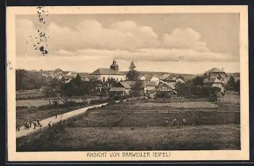 AK Barweiler, Gesamtansicht mit Dorfstrasse und Kirche