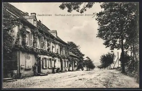 AK Saarbrücken, Gasthaus zum goldenen Bremm an der Grenze