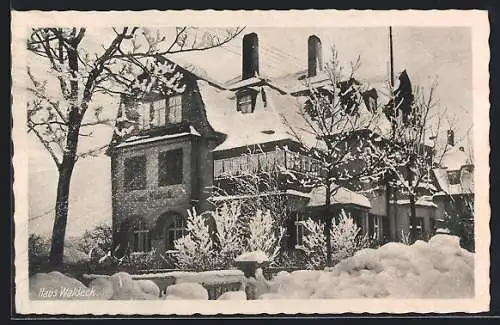 AK Bad Steben, Kurheim Haus Waldeck im Schnee