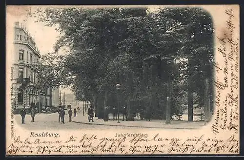 AK Rendsburg, Blick auf den Jungfernstieg