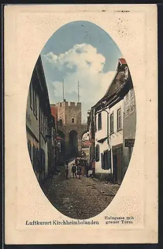 AK Kirchheimbolanden, Holzgasse mit grauer Turm