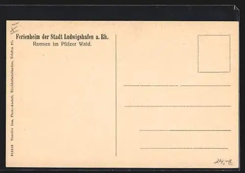 AK Ramsen im Pfälzer Wald, Eingangstor zum Ferienheim der Stadt Ludwigshafen a. Rh.