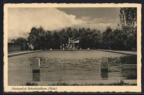 AK Hettenleidelheim /Pfalz, Schwimmbad mit Sprungturm