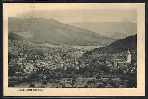 AK Gernsbach /Murgtal, Ortsansicht aus der Vogelschau