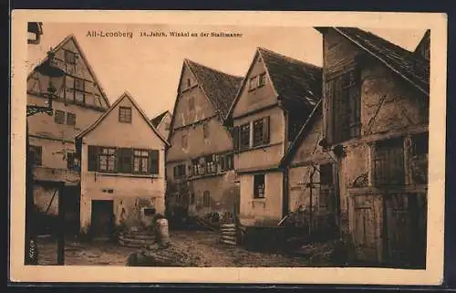 AK Leonberg / Württ., Winkel an der Stadtmauer