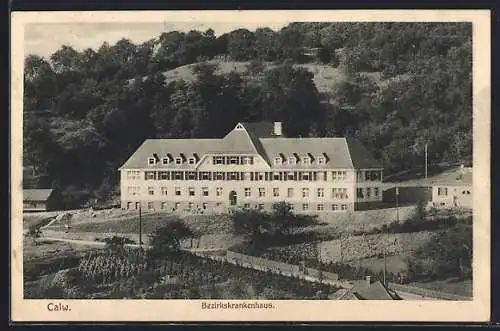 AK Calw, Bezirkskrankenhaus mit Anlagen aus der Vogelschau