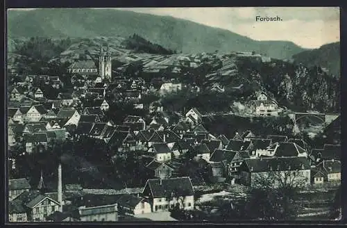 AK Forbach, Blick über die Dächer des Ortes