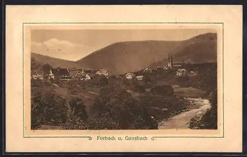 AK Forbach, Panorama vom Ort, Rahmen