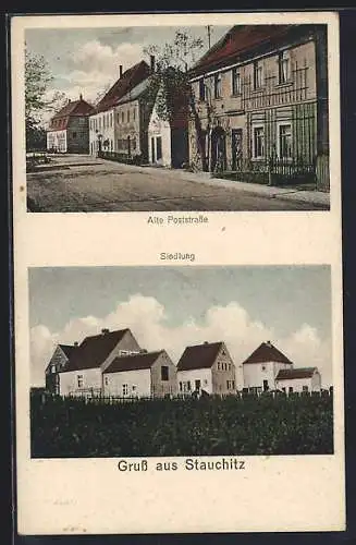 AK Stauchitz, Alte Poststrasse, Siedlung