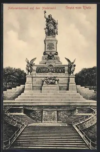 AK Niederwald /Rhein Nationaldenkmal auf dem Niederwald