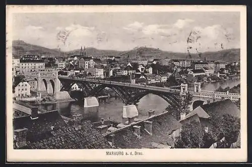 AK Marburg a. d. Drau, Partie mit Brücke