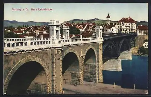 AK Maribor / Marburg, Neue Reichsbrücke über die Drau