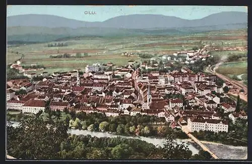 AK Celje / Cilli, Blick zum Ort