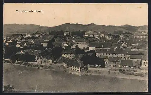 AK Maribor / Marburg, Totalansicht des Ortes