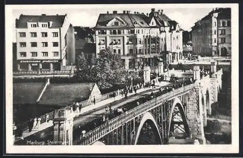 AK Maribor / Marburg, Brücke im Ort