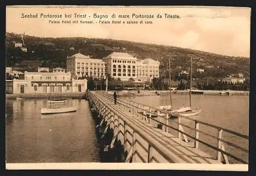 AK Portorose bei Triest, Palace Hotel mit Kursaal