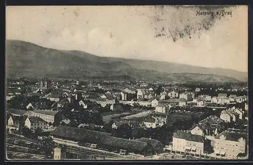 AK Marburg a. Drau, Blick über die Dächer