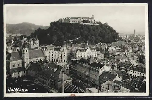 AK Ljubljana, Stadtpanorama mit Festung